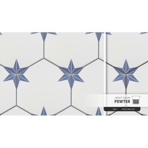 Stella Hex 9" x 10" Porcelain Pattern Wall & Floor Tile
