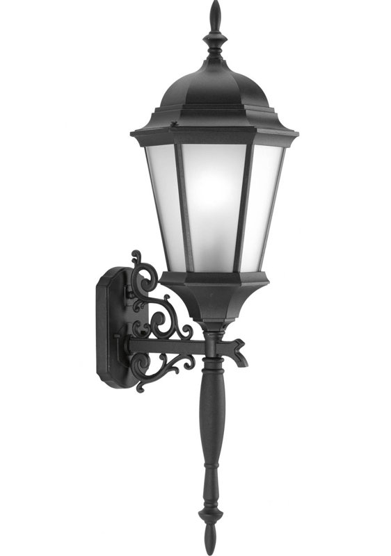 Lanterne murale d'extérieur en verre biseauté Rawson, Noir, 31.25