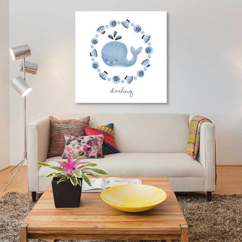 «Ocean Friends IV», impression sur toile, H 18 po x l 18 po x P 1,5 po, Toile tendue, Pas de tapis