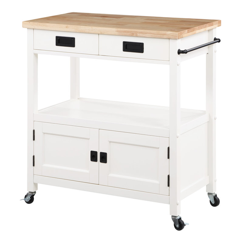 Brothwells Solid Wood Kitchen Cart, White
