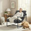 Chaise d'appoint moderne en velours côtelé avec structure en métal-1172803937