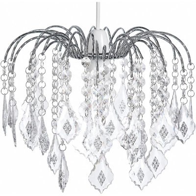 25 cm H Hanging Pendant Shade ( Screw On ) in Silver