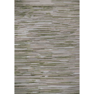Hand-Tufted Indoor Rug Abstract Stripe Brown/Beige/Green