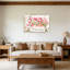 Home Sweet Home, tulipes roses, cadre en bois à l'arrière intégré, art mural maison de campagne, l 36 x L 24