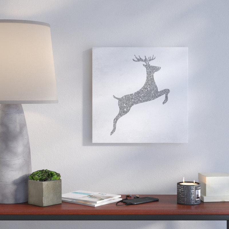 « Reindeer Silver », reproduction d'impression sur toile, H 40 po x l 40 po x P 1,5 po