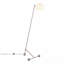 Lampe sur pied contemporaine en nickel brossé avec abat-jour en plastique blanc par Lumisource