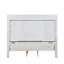 Grand lit en bois avec accents ornés argent brossé blanc crème