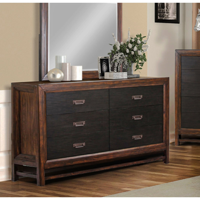 Commode 6 tiroirs à finition deux tons