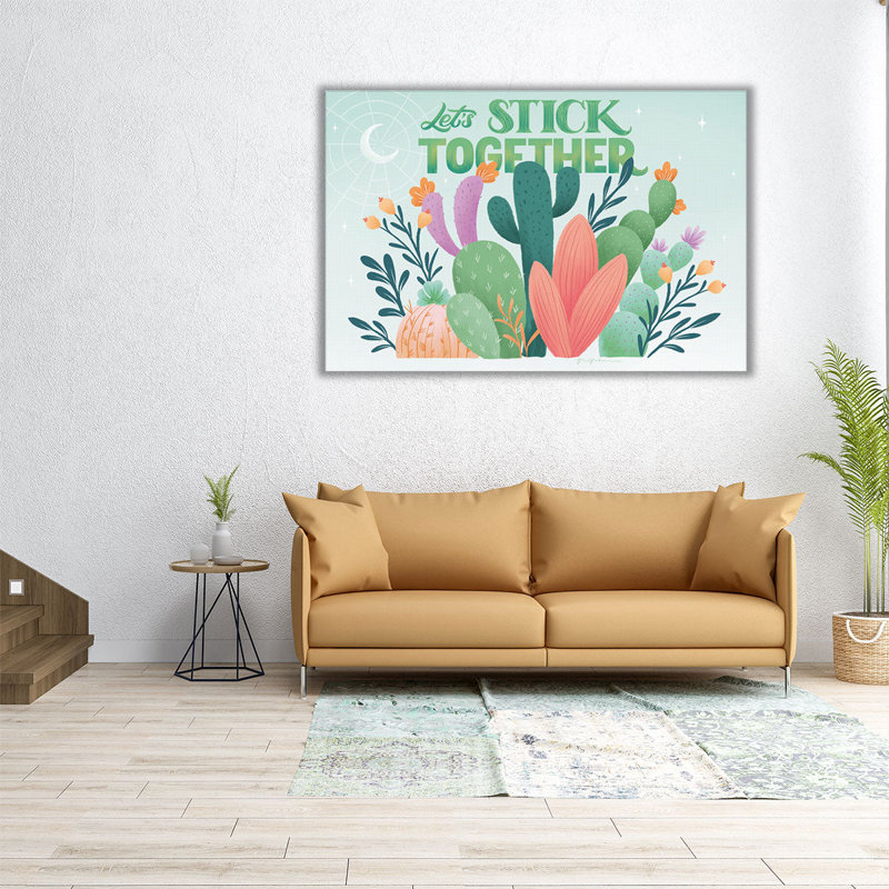 «Cactus Garden I», reproduction d'art sur toile, H 24 po x l 36 po