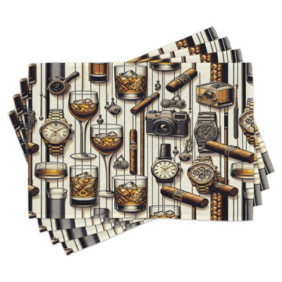 Polyester Amber Brown And Taupe Rectangle Placemat