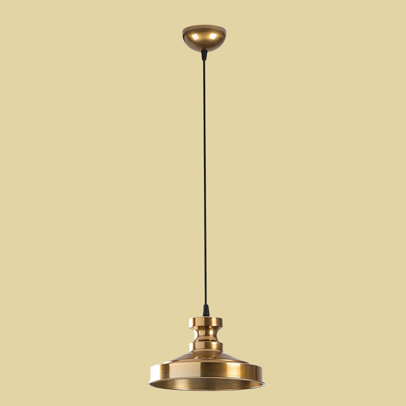 Luminaire suspendu simple en métal doré