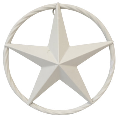 Rustic Star with Western Accent Rope 8" Metal Circle Hanging Indoor Outdoor Wall Décor