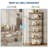 71" Industrial 6-Tier Freestanding Bookshelf, Sturdy Metal Frame Wood Storage Display Shelf, Slim Farmhome Style Bookcase for Living Room Home Office, Black