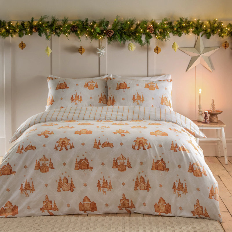 Gretel Cotton Abstract Duvet Cover Set with Pillowcases, Super King Duvet Cover + 2 Standard Pillowcase