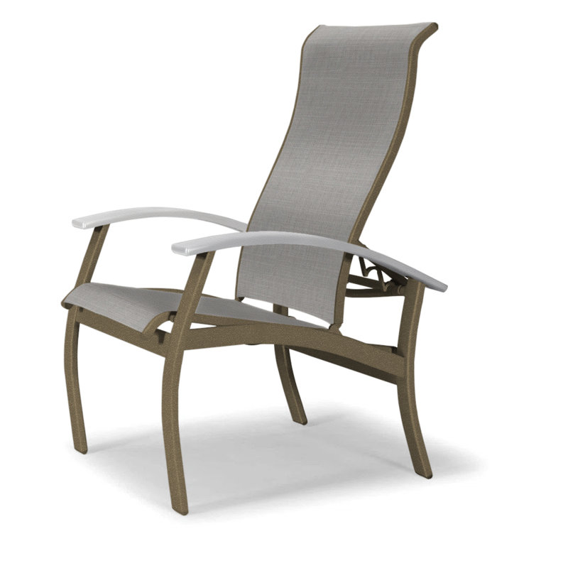 Chaise de patio Askar, Bois de plage texturé, Blanc, Alliage Sunbrella®