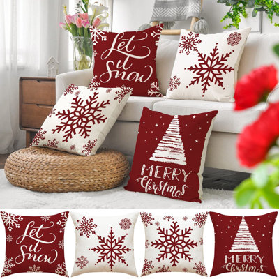 Housse de coussin de Noël en lin avec housse de coussin en lin