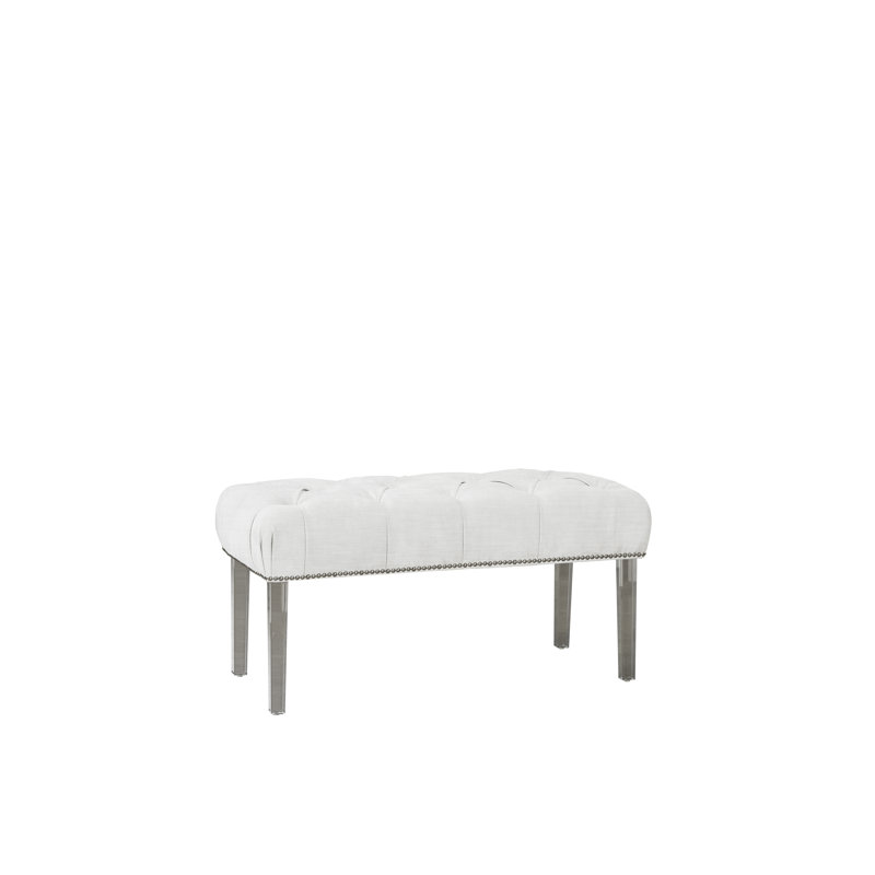 Banc rembourré Lazaro, Blanc cassé