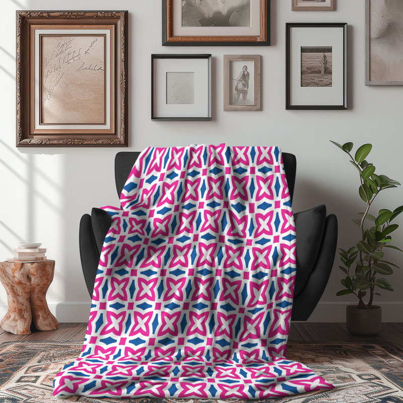 Shapes rose - 1 pièce Sherpa Premium, Lit simple
