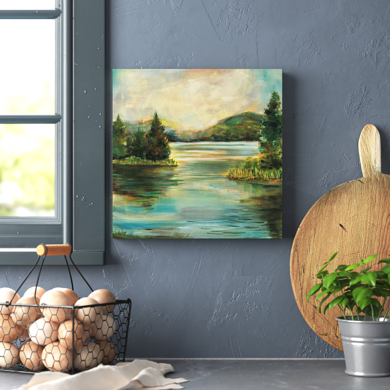 " Silver Lake " Mixed Media Print, 12" H x 12" W x  1.25" D