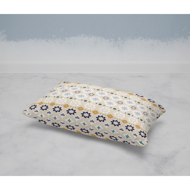 Shape Synergy  Rectangular Throw Pillow, Green/Cream