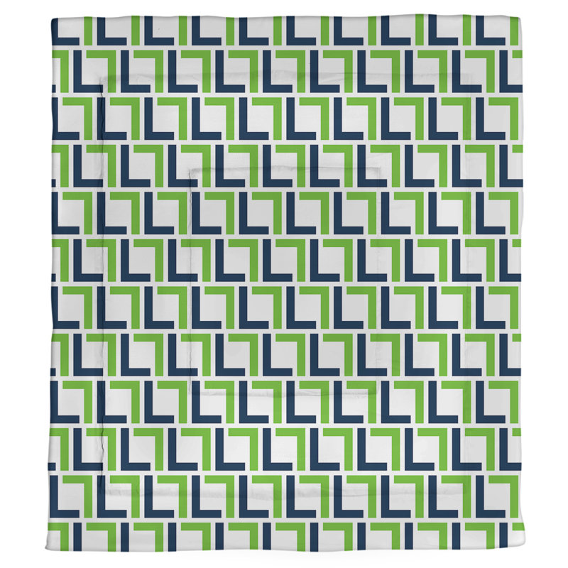 Édredon simple Football Luxury, Édredon grand, Gris loup / bleu marine collège / blanc