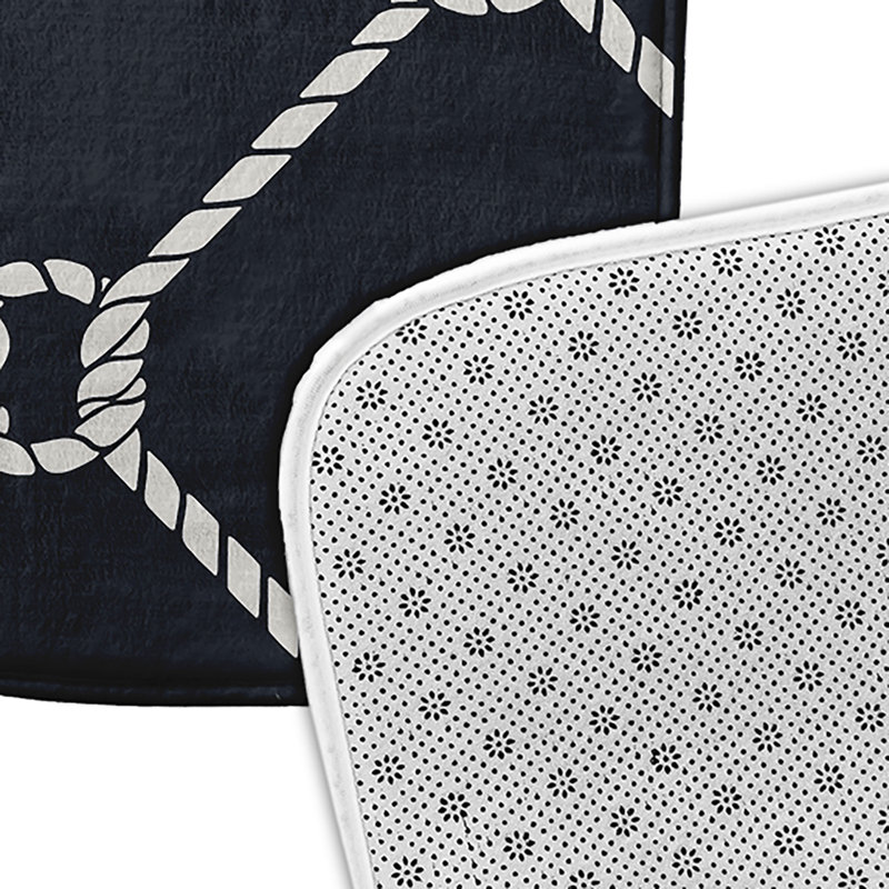 Tapis de bain Nautical Nights, L 17 po x L 24 po, Noir