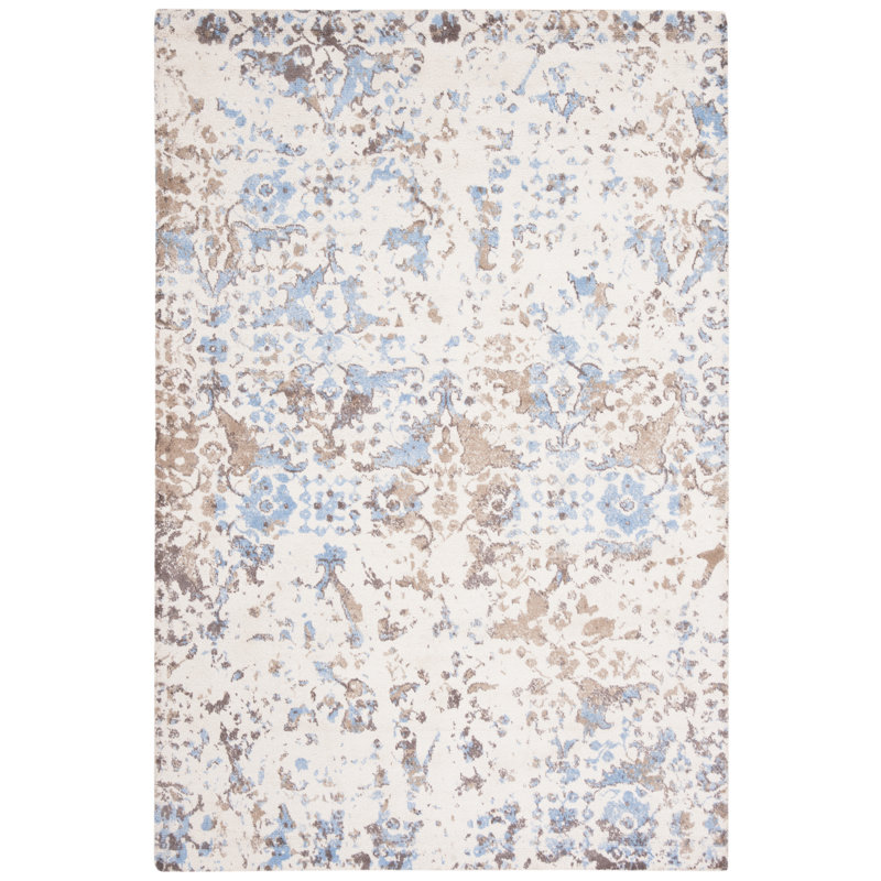 Stambaugh Hand Tufted Viscose Floral Rug, Rectangle 8' x 10'
