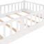 Lit superposé simple en pin massif avec glissoire, blanc-725587056