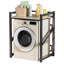 Étagère de rangement empilable laveuse-sécheuse 29,5 po, au-dessus de la laveuse et de la sécheuse pour la salle de lavage, la salle de bain, robuste, réglable en hauteur, épaisseur de paroi de 1,2 mm, capacité de 660 lb (noir, 29,5 po)