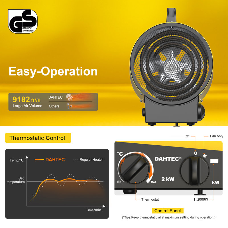 DAHTEC Space Heater, Yellow