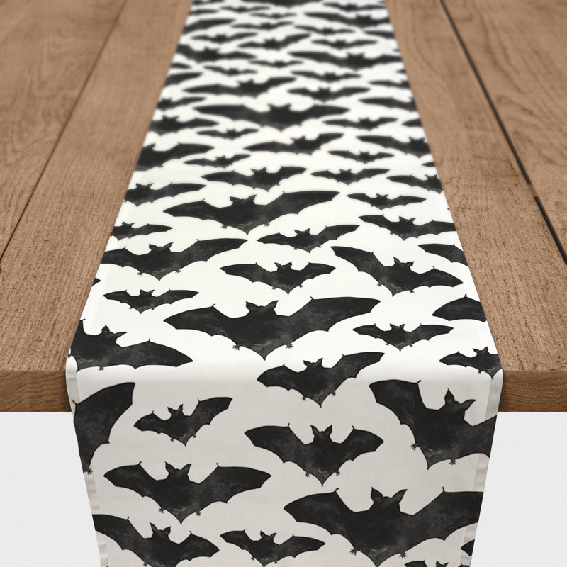 Chemin de table géométrique en coton d’Halloween 100% Cormier, L 90 po x l 16 po