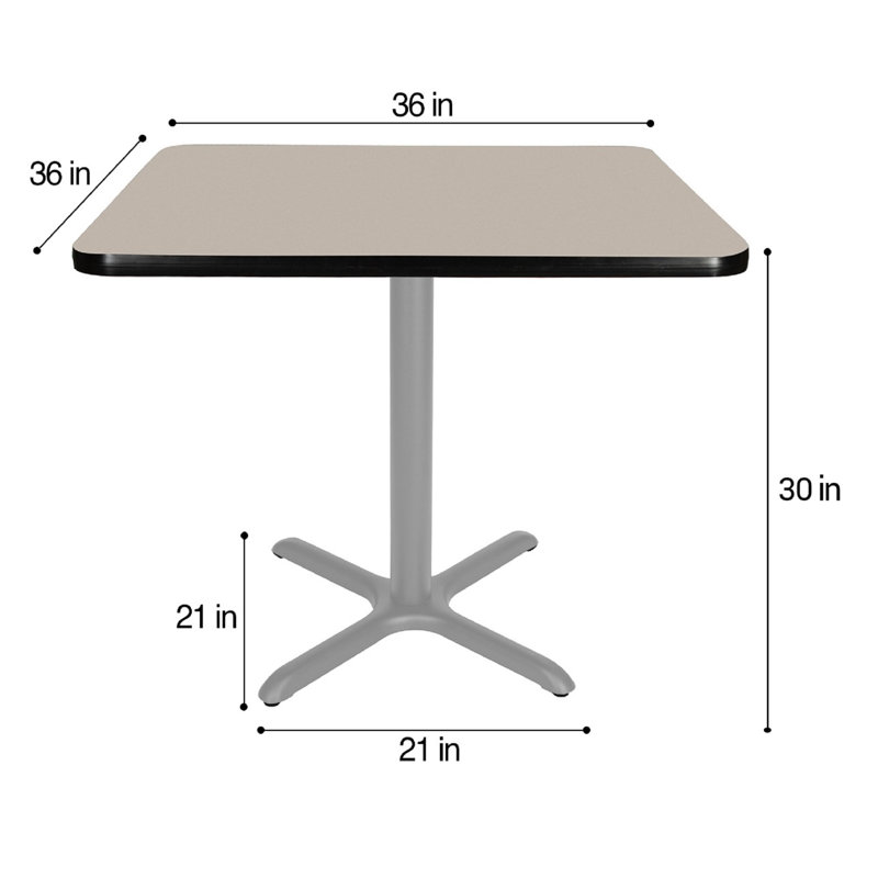 Table basse Bennet, H 30 po x L 36 po x l 36 po, Gris, Gris