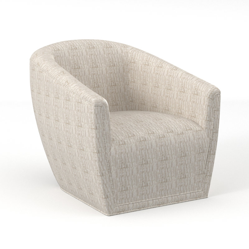 Jasper Swivel Barrel Chair, White Caps Fog Viscose
