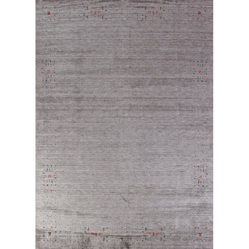 Handmade Gray Gabbeh Indian Area Rug 9x12