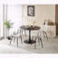 Table tulipe 42,1 po en marbre gris - plateau rond en panneau de fibres à densité moyenne avec piédestal en métal, sièges 4-6-1706588415