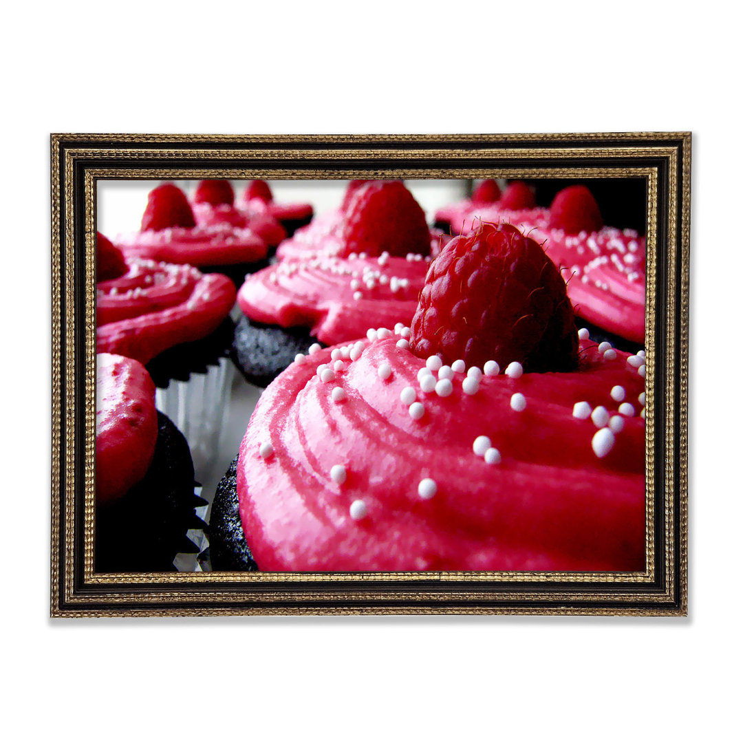 Gerahmtes Wandbild Pink Cupcakes