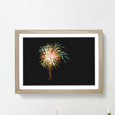 Palm Tree Fireworks - Framed Print