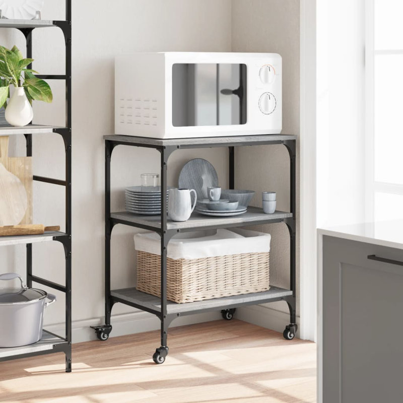 Gediz Metal Bar Cart, Grey Sonoma