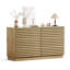 Commode cannelée moderne 47 po à 6 tiroirs avec finition chêne naturel, tiroirs coulissants et ensemble anti-basculement