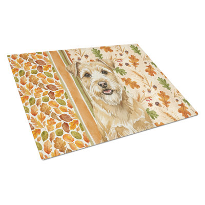 Wheaten Norfolk Terrier Heirloom Fall Glass Cutting Board