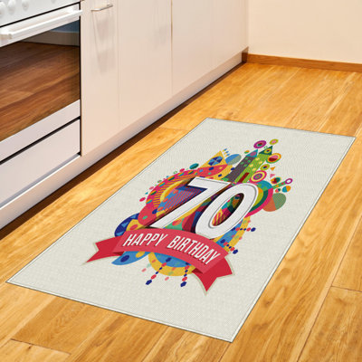 Tapis décoratif à longues fibres en polyester haute densité Party