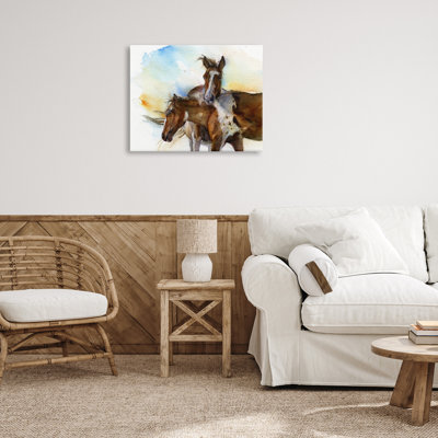 "Brown Horses", art mural sur toile par John Keeling