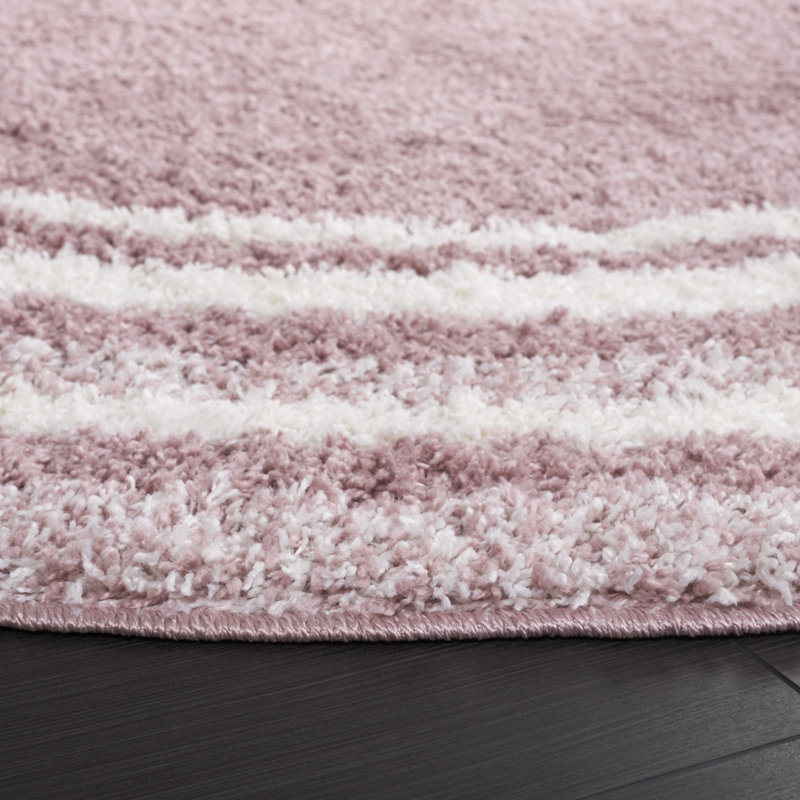 Tapis à rayures Kyrece, Rond 6 pi 7 po