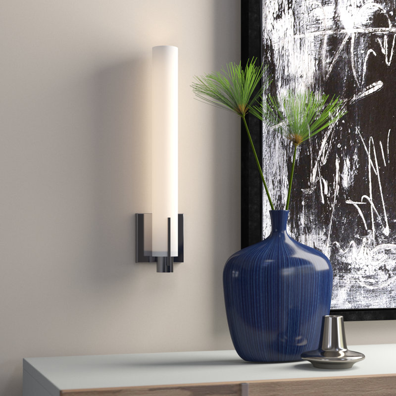 Tubo Slim Flush Mounted Sconce, Polished Chrome, Flat