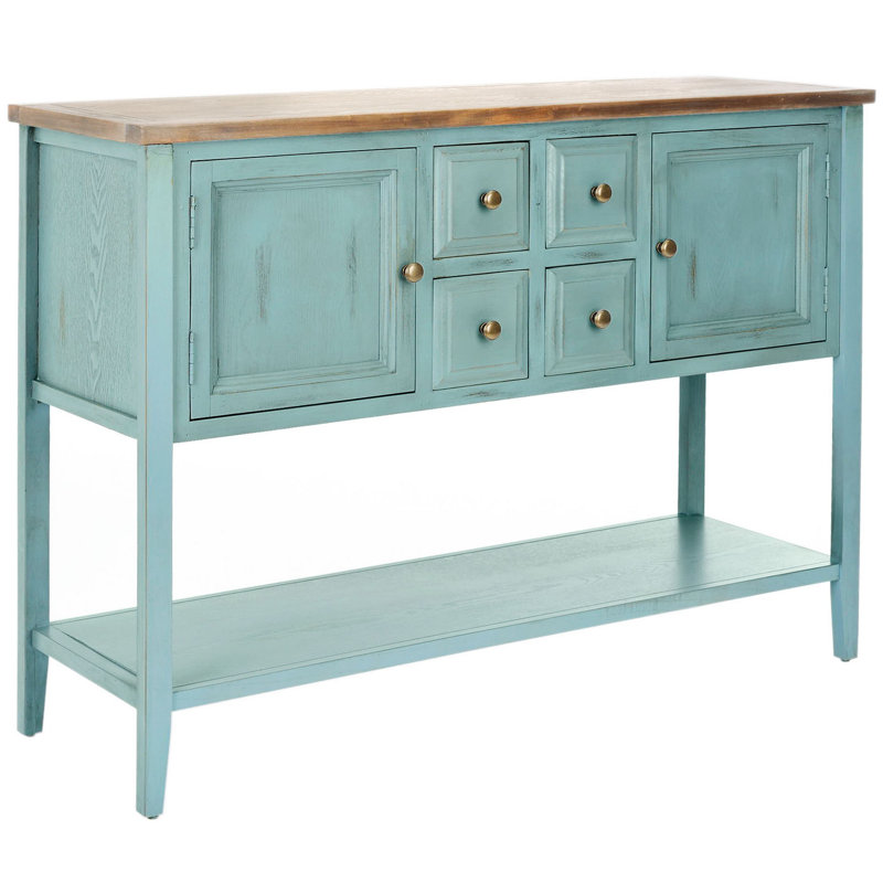 Console en bois massif 45,7 po Sadie, Bleu campagnard