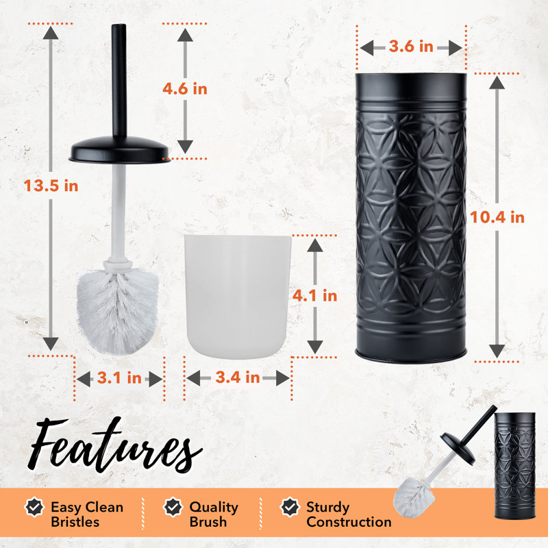 Ensemble de porte-brosse de toilette noir mat Autumn Alley, Noir mat