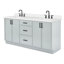 ARIEL Kelly 73 Double Sink Bathroom Vanity with Pure Quartz Top