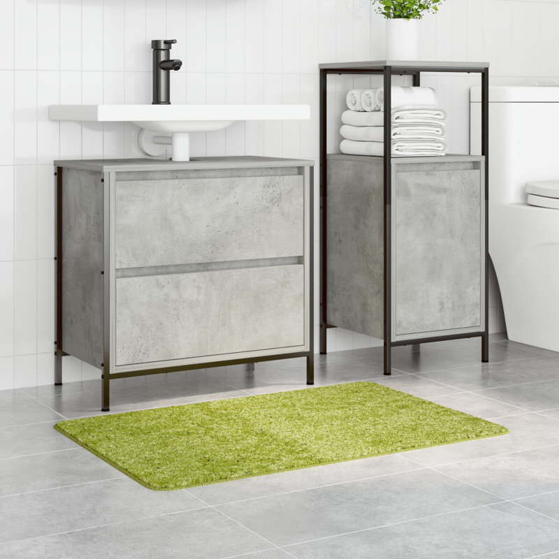 Cotton Non-Slip Bath Mats Rectangular, 60cm, 90cm, Green
