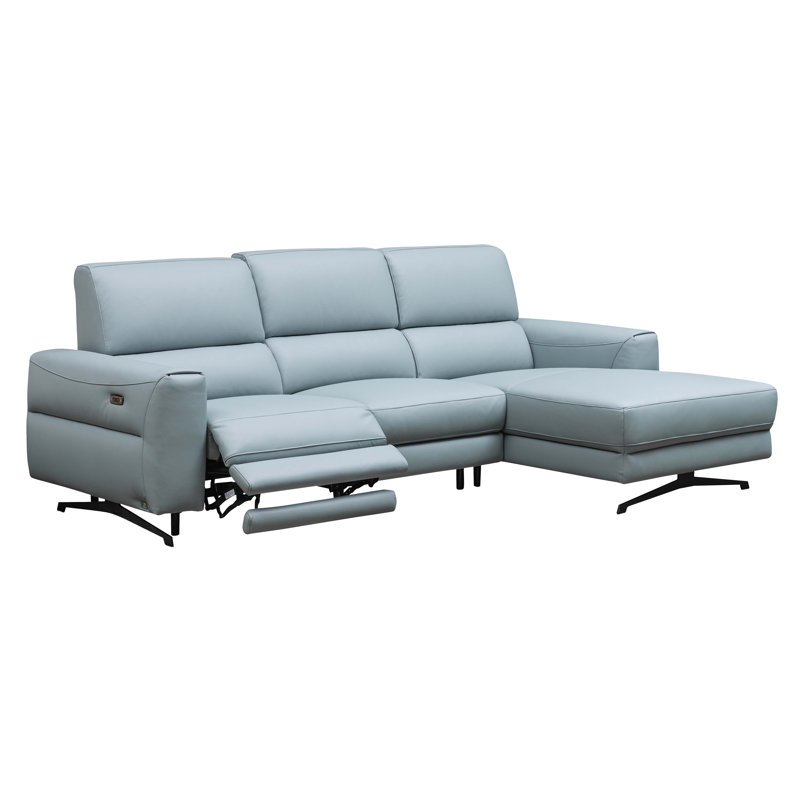 Canapé modulaire inclinable électrique en cuir Grain