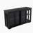 Kitchen Storage Stand Cupboard With Glass Door-Black